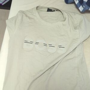 Boss Light Beige Tee with Logo